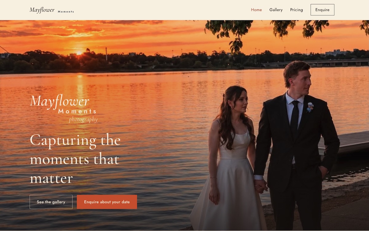 Mayflower Moments website screenshot